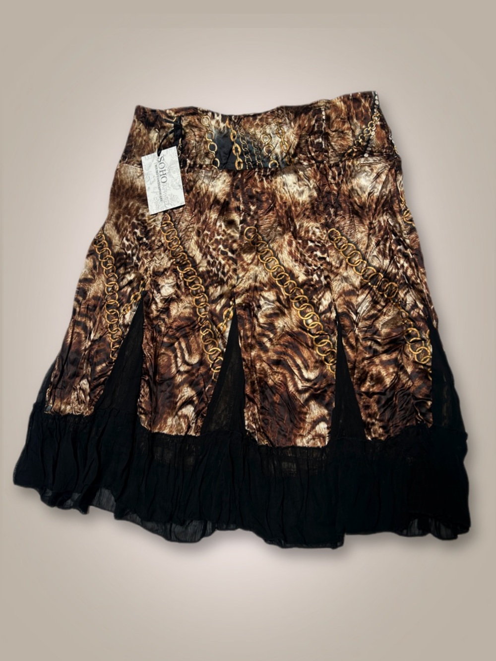 Y2K Whimsigoth Animal Print Skirt by Soho Apparel Young Contemporary New W/ Tags